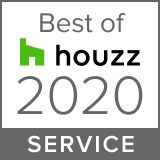 "Best of Houzz 2020 Service" emblem showcasing top-rated service in home renovation and design projects.